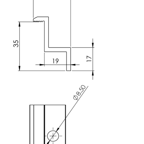 Klema środkowa - rysunek techniczny